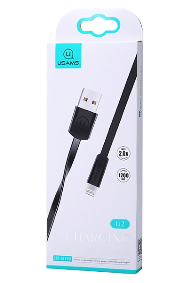 USAMS καλώδιο USB σε Lightning US-SJ199, 10W, 1.2m, μαύρο