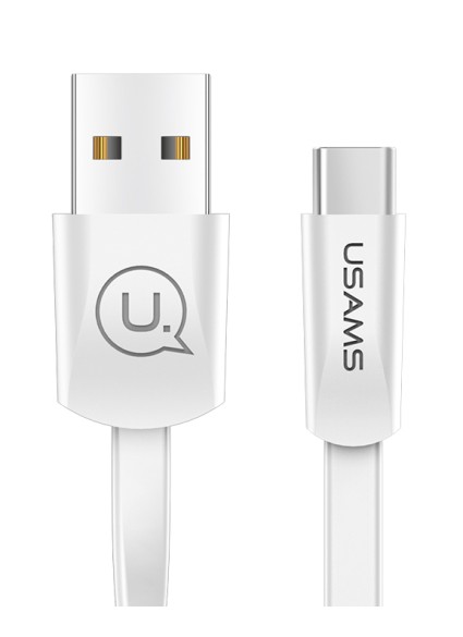 USAMS Καλώδιο USB σε USB-C US-SJ200, 10W, 1.2m, λευκό