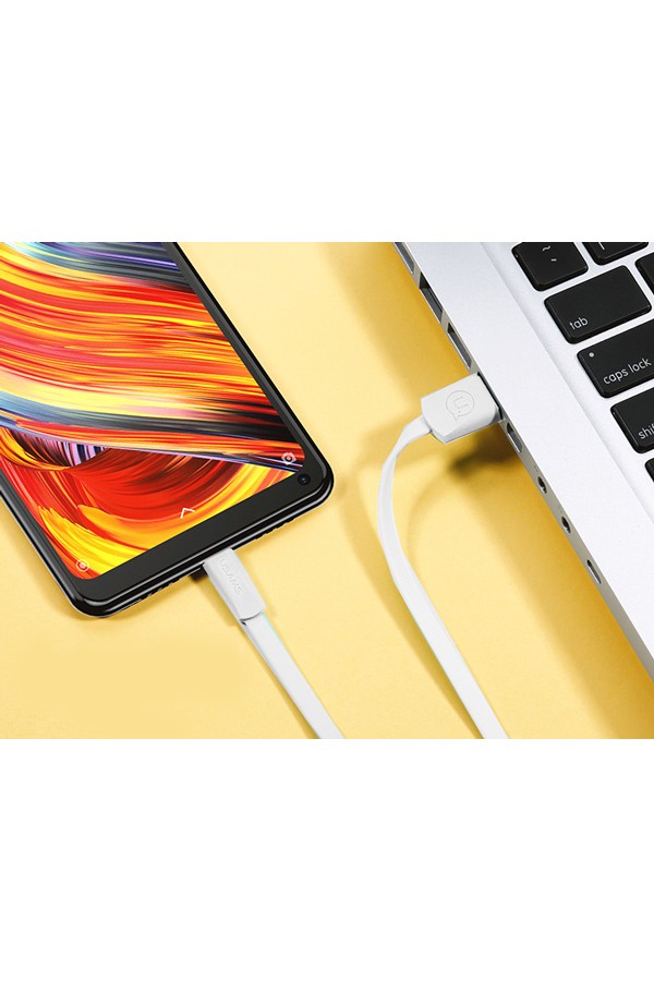 USAMS Καλώδιο USB σε USB-C US-SJ200, 10W, 1.2m, λευκό