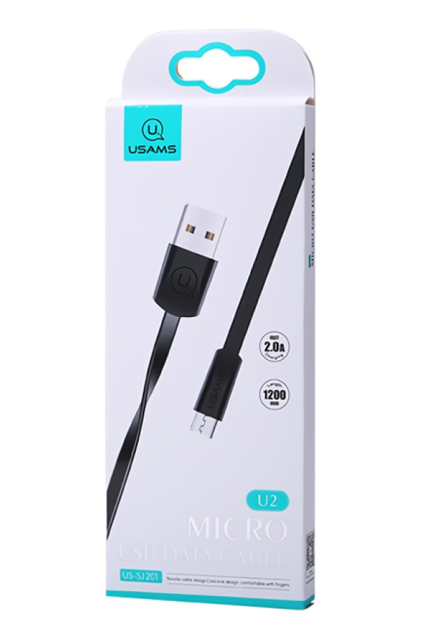 USAMS καλώδιο USB σε Micro USB US-SJ201, 10W, 1.2m, μαύρο