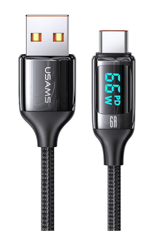 USAMS καλώδιο USB-C σε USB US-SJ544, 66W, 480Mbps, 1.2m, μαύρο