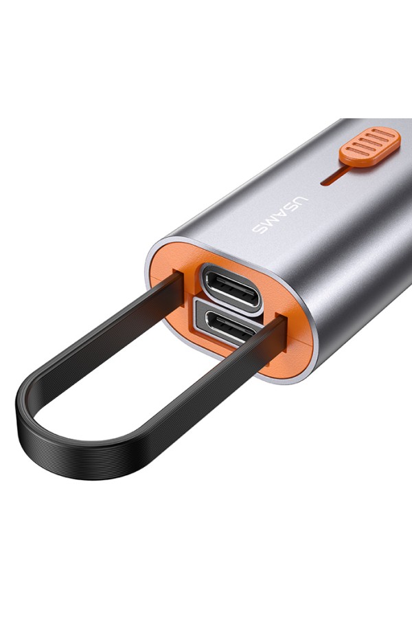 USAMS αντάπτορας USB-C σε USB-C/USB/Lightning SJ560, 60W PD, 0.3m, γκρι