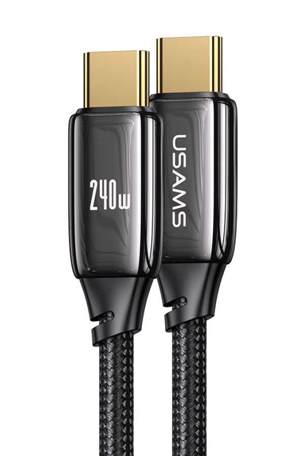 USAMS καλώδιο USB-C σε USB-C US-SJ580, 240W PD 3.1, 480Mbps, 1.2m, μαύρο