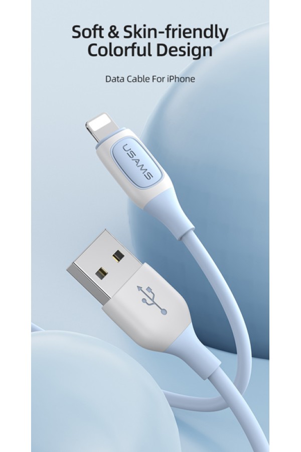 USAMS καλώδιο Lightning σε USB US-SJ595, 12W, 1m, μαύρο