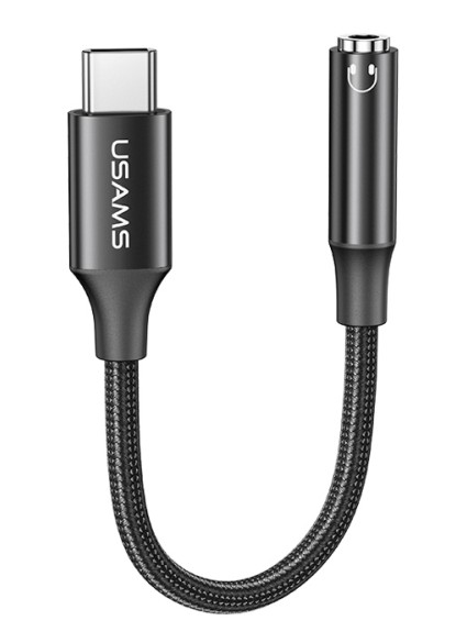 USAMS αντάπτορας USB-C σε 3.5mm US-SJ599, μαύρος