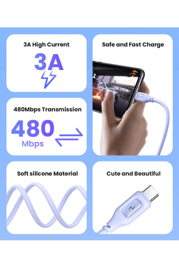 USAMS καλώδιο USB-C σε USB US-SJ619, 15W, 1m, μαύρο