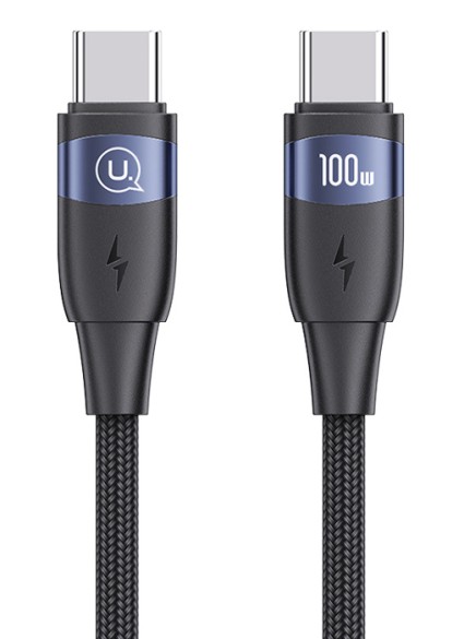 USAMS καλώδιο USB-C σε USB-C US-SJ632, 100W PD, 1.2m, μαύρο