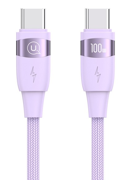 USAMS καλώδιο USB-C σε USB-C US-SJ632, 100W PD, 1.2m, μωβ