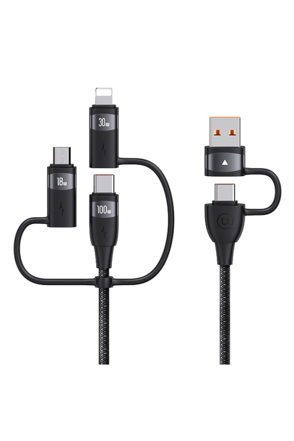 USAMS καλώδιο USB/USB-C σε 3 in 1 US-SJ646, PD 100W, 2m, μαύρο