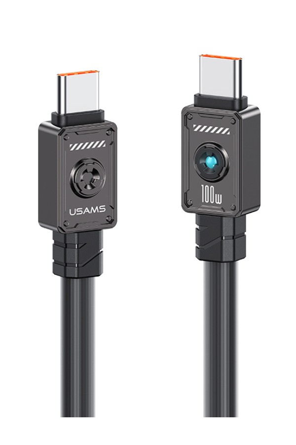 USAMS καλώδιο USB-C σε USB-C US-SJ684, 100W, 480Mbps, 1.2m, μαύρο