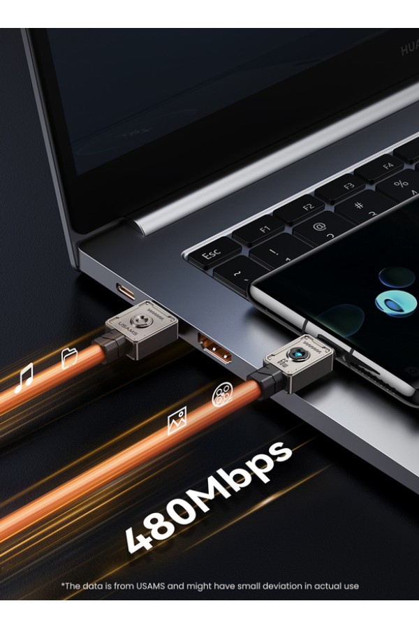 USAMS καλώδιο USB-C σε USB US-SJ686, 66W, 480Mbps, 1.2m, μαύρο