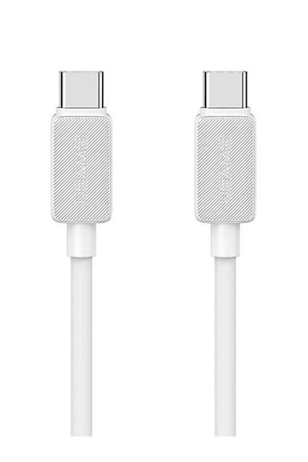USAMS καλώδιο USB-C σε USB-C US-SJ691, 60W, 480Mbps, 1m, λευκό