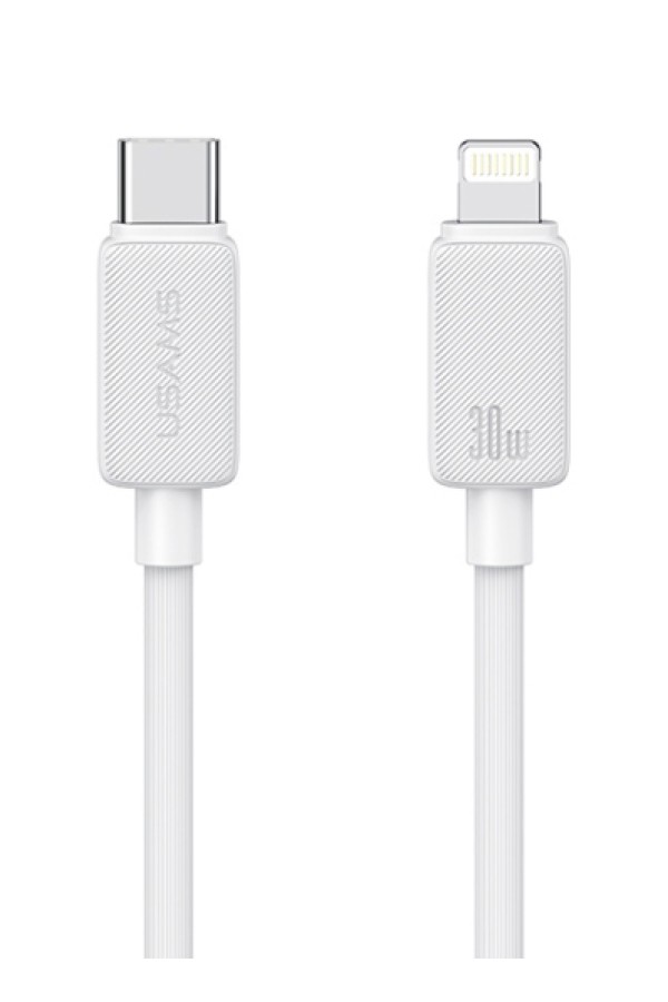 USAMS καλώδιο Lightning σε USB-C US-SJ692, 30W, 480Mbps, 1m, λευκό