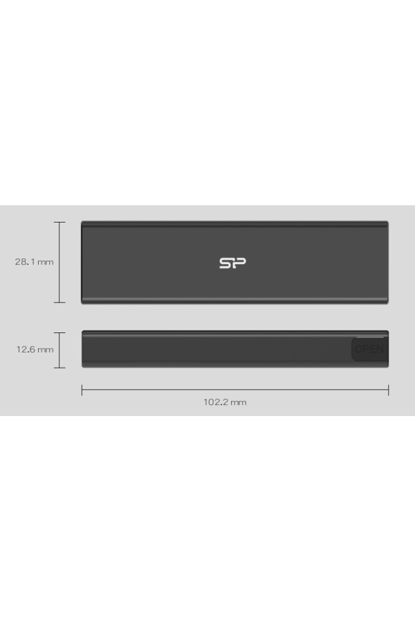 SILICON POWER θήκη για M.2 PCIe NVMe/SATA SSD PD60, tool free, 10Gbps, μαύρη