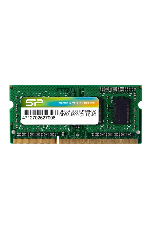 SILICON POWER Μνήμη DDR3 SODimm, 4GB, 1600MHz, PC3-12800, CL11