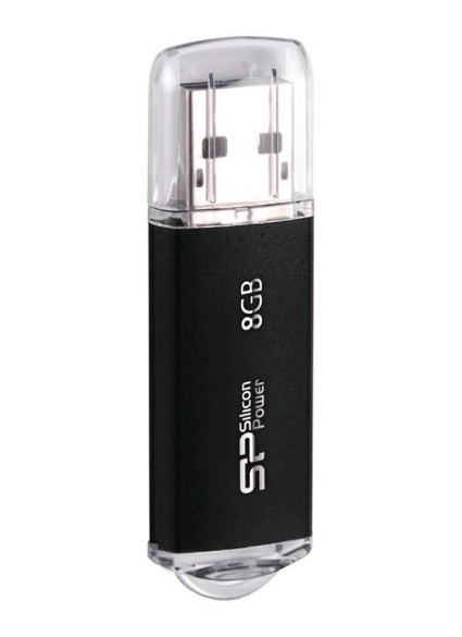 SILICON POWER USB Flash Drive Ultima II-I, 8GB, USB 2.0, μαύρο