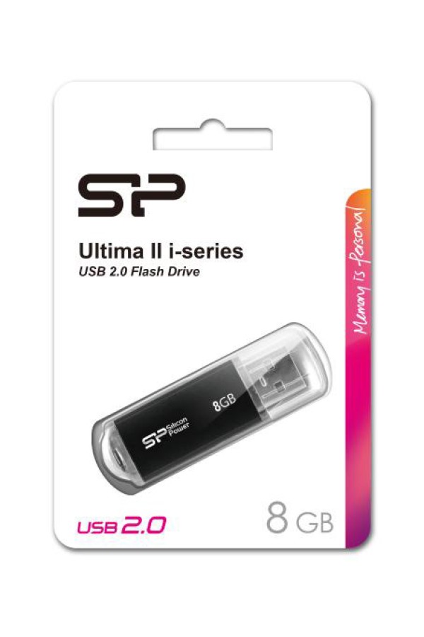 SILICON POWER USB Flash Drive Ultima II-I, 8GB, USB 2.0, μαύρο