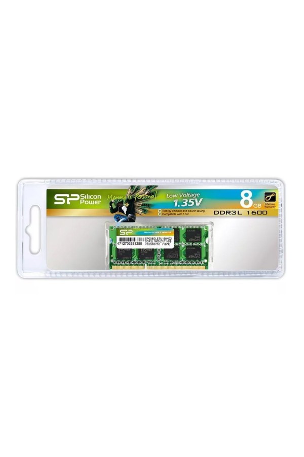 SILICON POWER Μνήμη 8GB DDR3L SODimm, PC3L 12800, 1600MHz, CL11, 1.35v