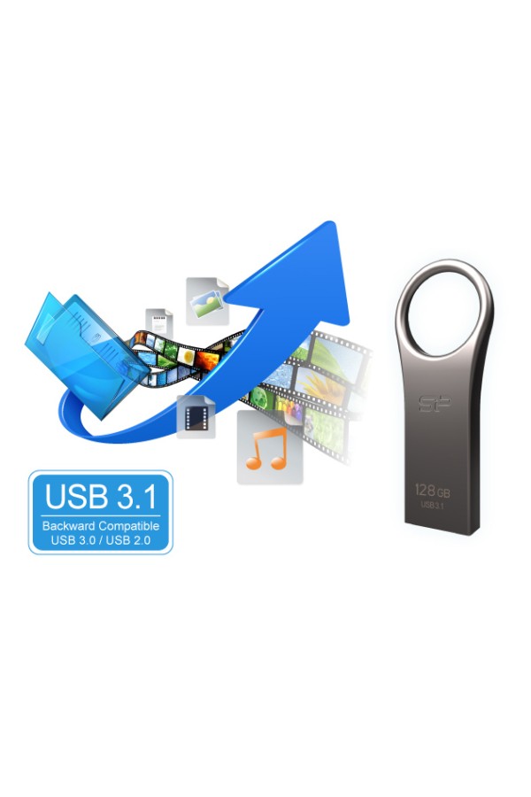 SILICON POWER USB Flash Drive Jewel 80, 16GB, USB 3.2, ασημί