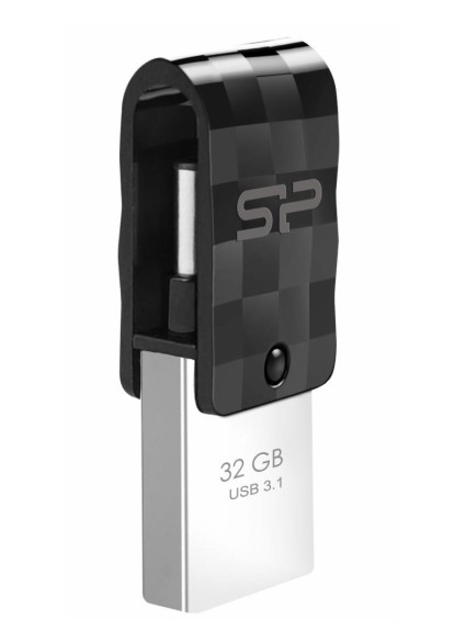 SILICON POWER USB Flash Drive C31, USB 3.2 & USB-C, 32GB, μαύρο