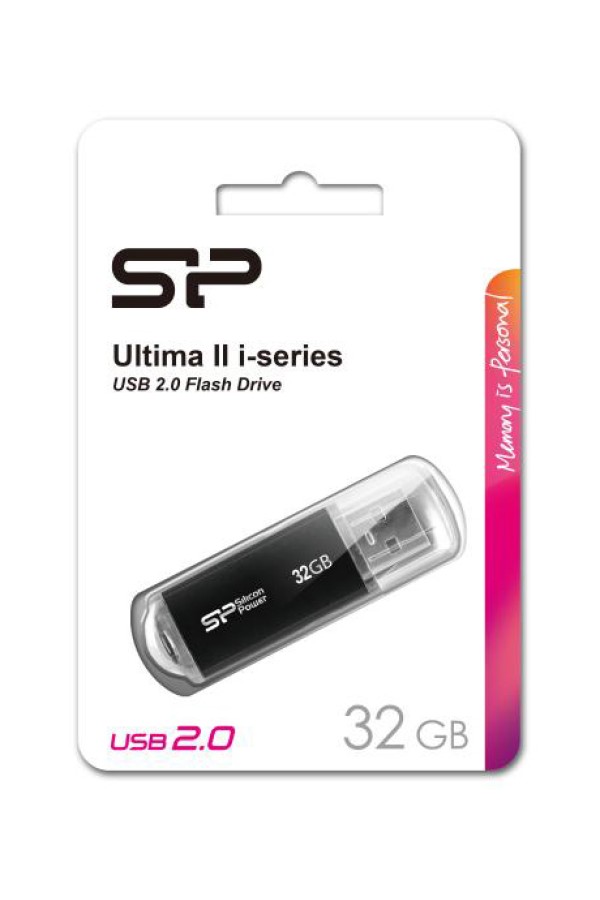 SILICON POWER USB Flash Drive Ultima II-I, 32GB, USB 2.0, μαύρο