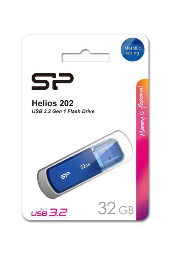 SILICON POWER USB Flash Drive Helios 202, 32GB, USB 3.2, μπλε