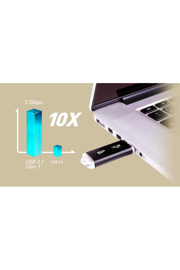 SILICON POWER USB Flash Drive Blaze B02, 32GB, USB 3.2, μαύρο