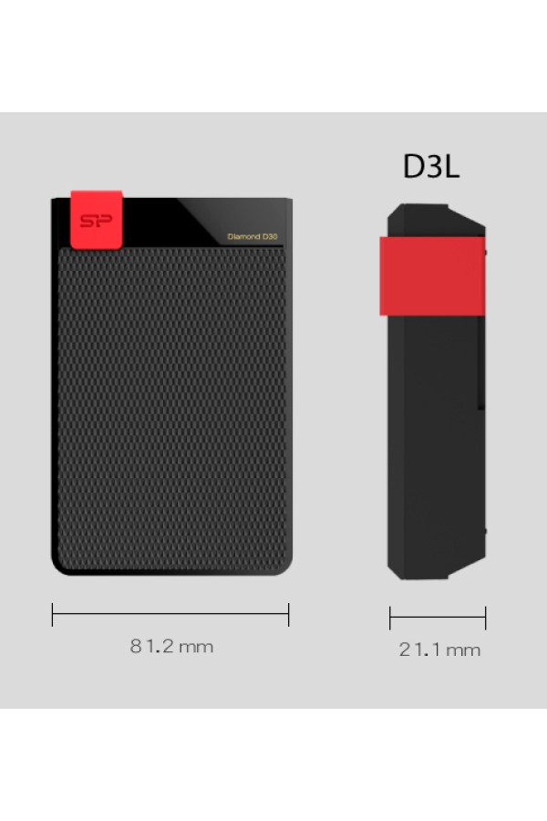 SILICON POWER Εξωτερικός HDD 4TB Diamond D30 D3L, USB 3.1, Black