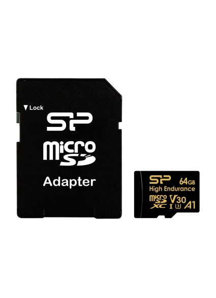 SILICON POWER κάρτα μνήμης microSDHC High Endurance, 64GB, Class 10 UHS-I U3 A1 V30