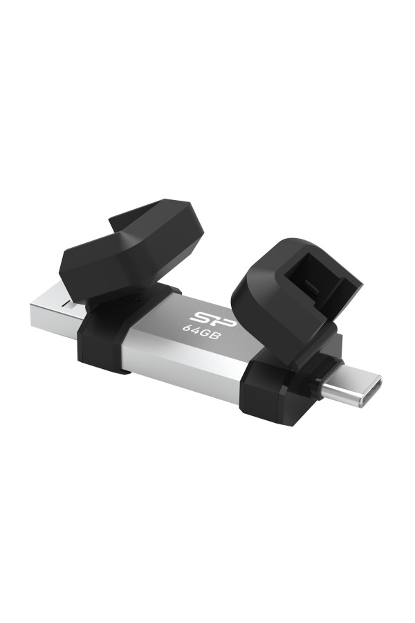 SILICON POWER USB Flash Drive C51, USB/USB-C, 64GB, 120MBps, ασημί