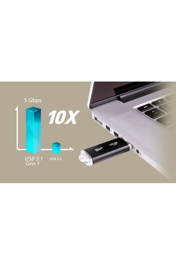 SILICON POWER USB Flash Drive Blaze B02, 64GB, USB 3.2, μαύρο