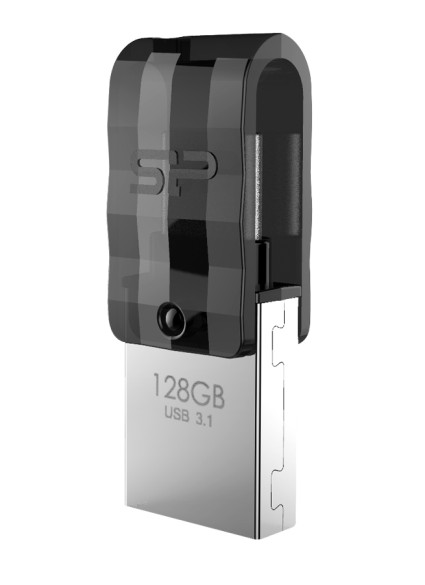 SILICON POWER Dual USB Flash Drive C31, USB 3.2 & USB-C, 128GB, μαύρο