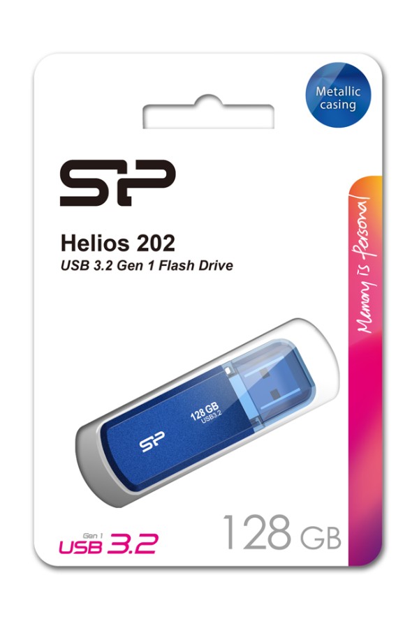 SILICON POWER USB Flash Drive Helios 202, 128GB, USB 3.2, μπλε