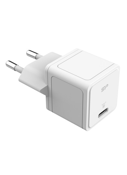 SILICON POWER φορτιστής τοίχου SP20WASYQM121PCW, USB-C, PD 20W, λευκός