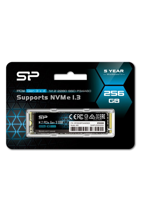 SILICON POWER SSD PCIe Gen3x4 P34A60 M.2 2280, 256GB, 2.200-1.600MB/s