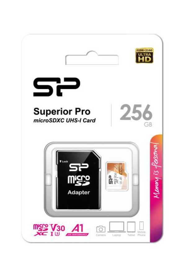 SILICON POWER κάρτα μνήμης Superior Pro microSDXC UHS-I, 256GB, Class 30