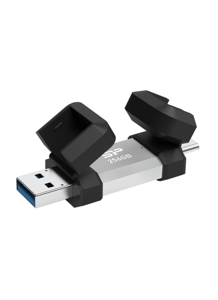 SILICON POWER USB Flash Drive C51, USB/USB-C, 256GB, 200MBps, ασημί