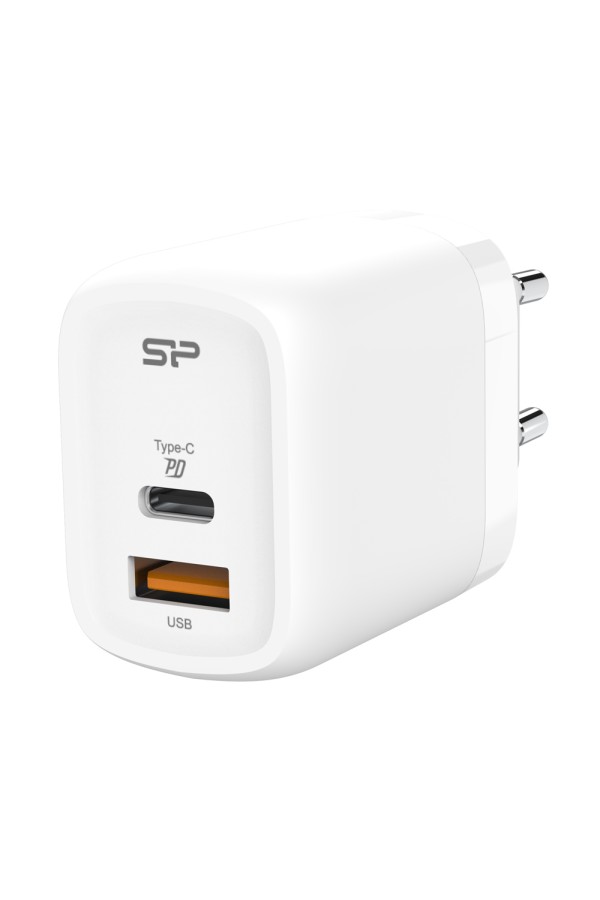 SILICON POWER φορτιστής τοίχου QM25, USB & USB-C, 30W PD, λευκός