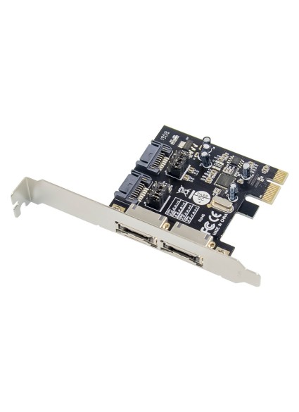 POWERTECH κάρτα επέκτασης PCIe σε 2x SATA ST51, ASM1061, low profile