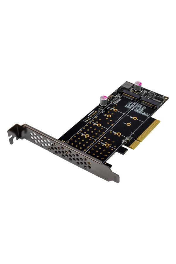 POWERTECH κάρτα επέκτασης PCIe x8 σε 2x M.2 M Key NVMe ST573