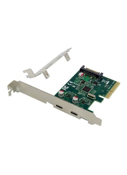 POWERTECH κάρτα επέκτασης PCIe σε 2x USB-C ST614, ASM1142