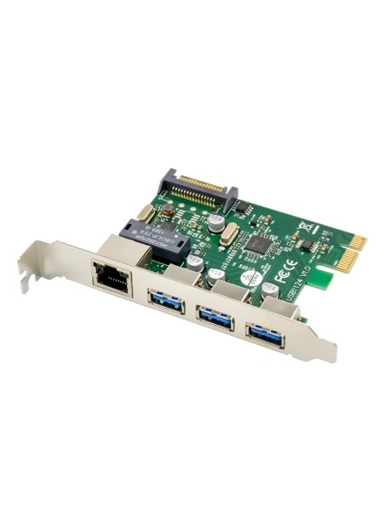 POWERTECH κάρτα επέκτασης PCIe σε USB 3.0 & GbE LAN ST642, VL805&RTL8153