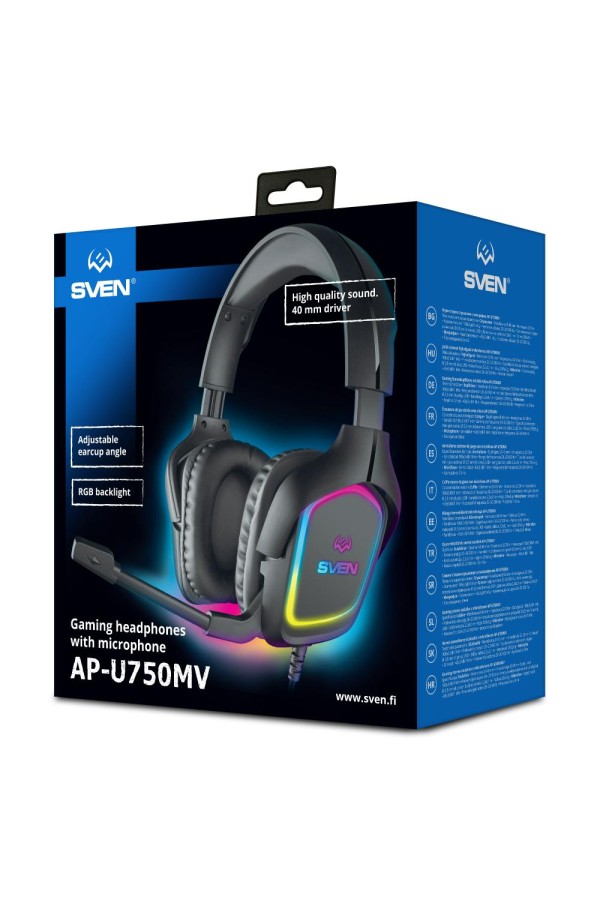 Sven Gaming Headphones With Microphone AP-U750MV Black (SV-020781)