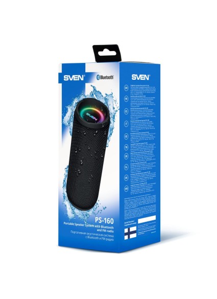 Sven 2.0 Portable Speaker PS-160 Black 2x6W Bluetooth (SV-021214)