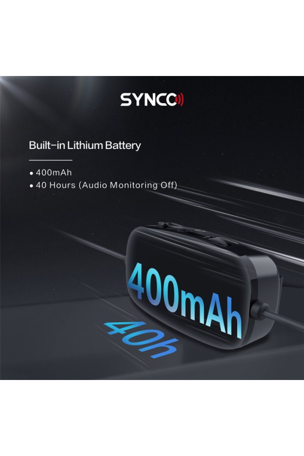 SYNCO μικρόφωνο Lav-S6M2, clip-on, omnidirectional, 3.5mm, 400mAh, μαύρο