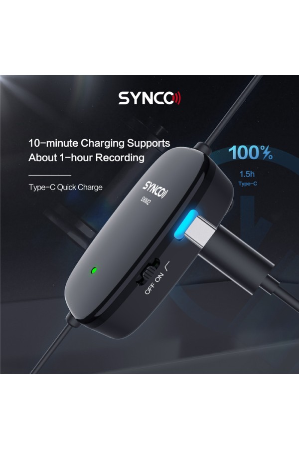 SYNCO μικρόφωνο Lav-S6M2, clip-on, omnidirectional, 3.5mm, 400mAh, μαύρο