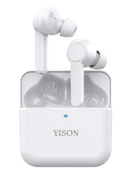 YISON earphones με θήκη φόρτισης T5, True Wireless, Φ6mm, λευκά