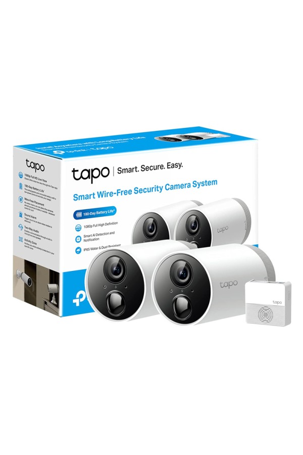 TP-LINK 2x smart κάμερες Tapo C400S2 με hub, μπαταρίας, 1080p, WiFi, V.1