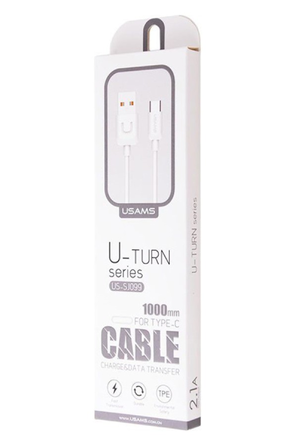 USAMS καλώδιο USB-C σε USB US-SJ099, 10.5W, 1m, λευκό