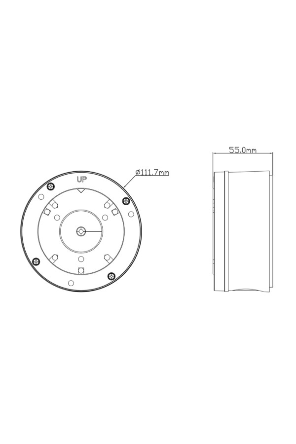 TVT βάση κάμερας TD-YXH0103, μεταλλική, IP65, Φ112 x 55mm, λευκή